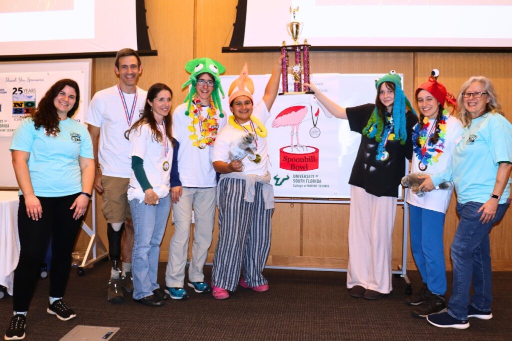(From left) Makenzie Kerr, Jonathan Pruden, Amy Pruden, William Pruden, Will Mercado, Xochitl Rios, Abigail Pruden and Teresa Greely. Courtesy of NSF