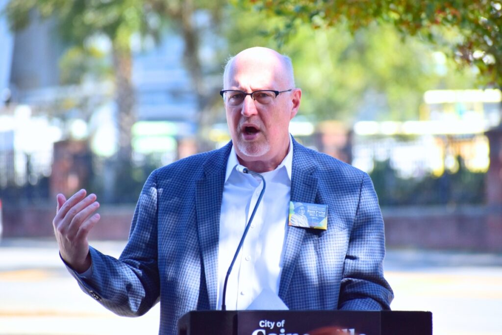Gainesville Mayor Harvey Ward speaks at the Rosa Parks Day celebration.