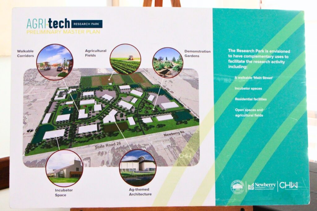 Newberry AgTech research park proposed features. Photo by Lillian Hamman