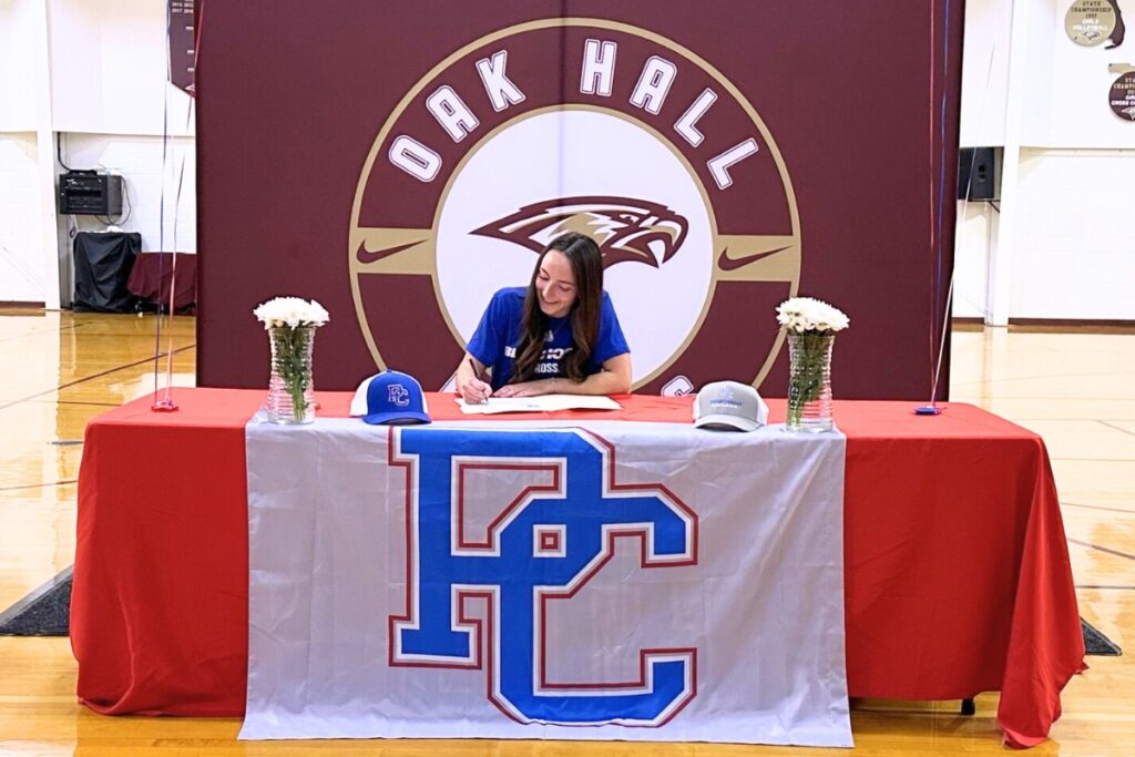 Oak Hall's Harper Johnson signed to play lacrosse at Presbyterian College. Courtesy of Molly Tice