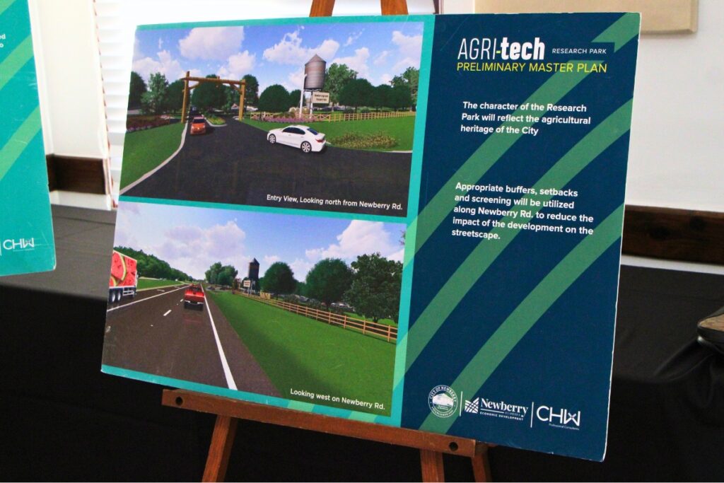 The planned entrance to the AgTech research park planned for Newberry. Photo by Lillian Hamman
