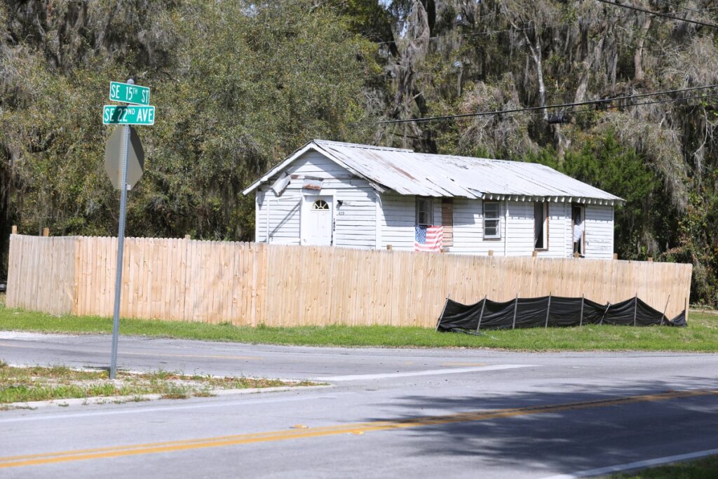 Cindy Bevilacqua's relocated home at corner of SE 15th Street and SE 22nd Avenue. Photo by Seth Johnson