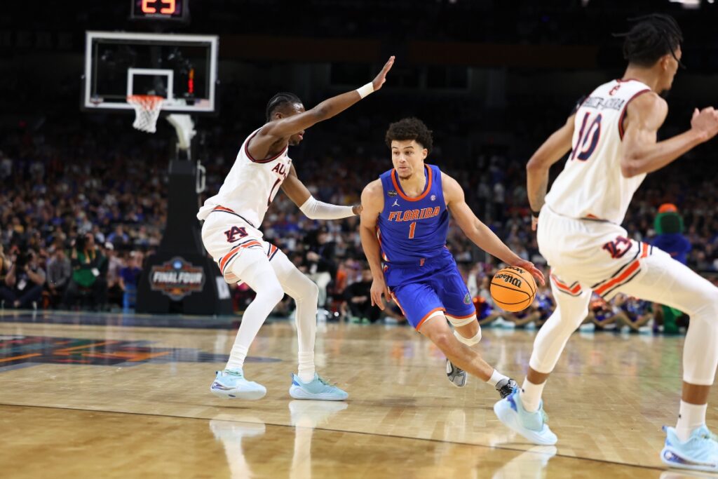 Florida's Walter Clayton Jr. scored 20 of this game-high 34 points in the second half against Auburn in the Final Four on Saturday to help send the Gators to tonight's national championship game against Houston.
