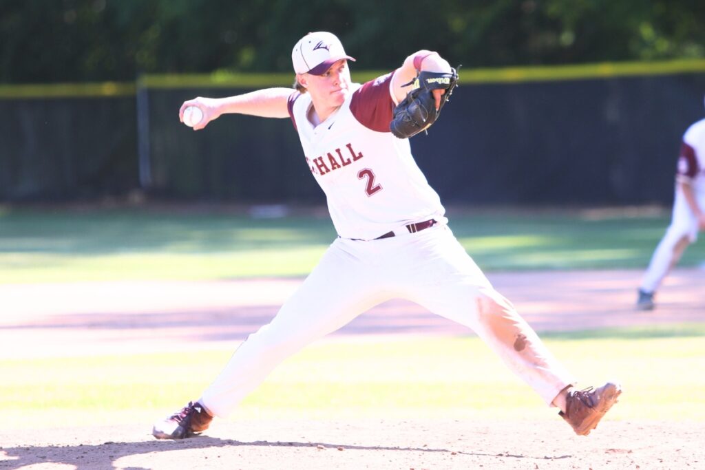 Oak Hall's Gavin Jones started on the mound agasint St. Francis Cathoilc in the Class 1A-District 5 championship game. Photo by C.J. Gish