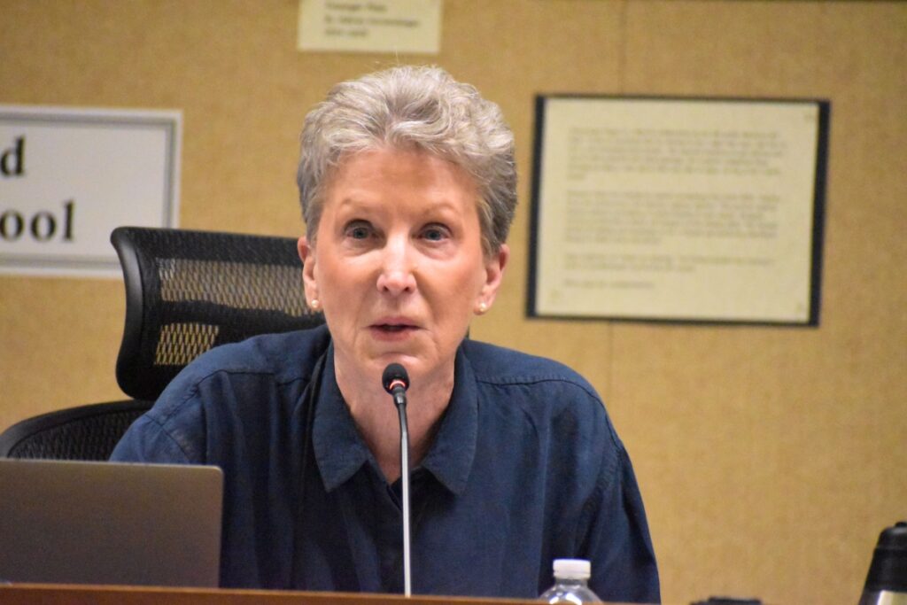 School Board Member Janine Plavac took issue with the Rawlings year-round program, but ultimately voted in the minority to keep it. Photo by Glory Reitz