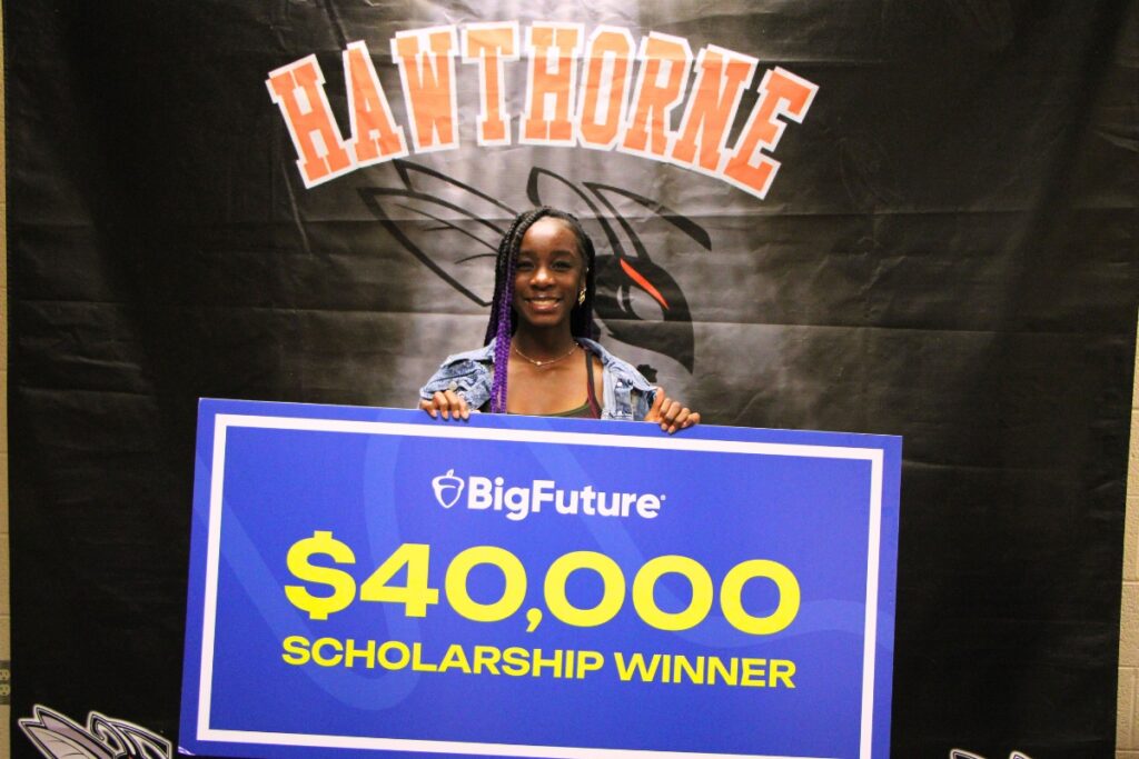Sophomore Melody Watson wins ACPS's first BigFuture scholarship win. Photo by Lillian Hamman