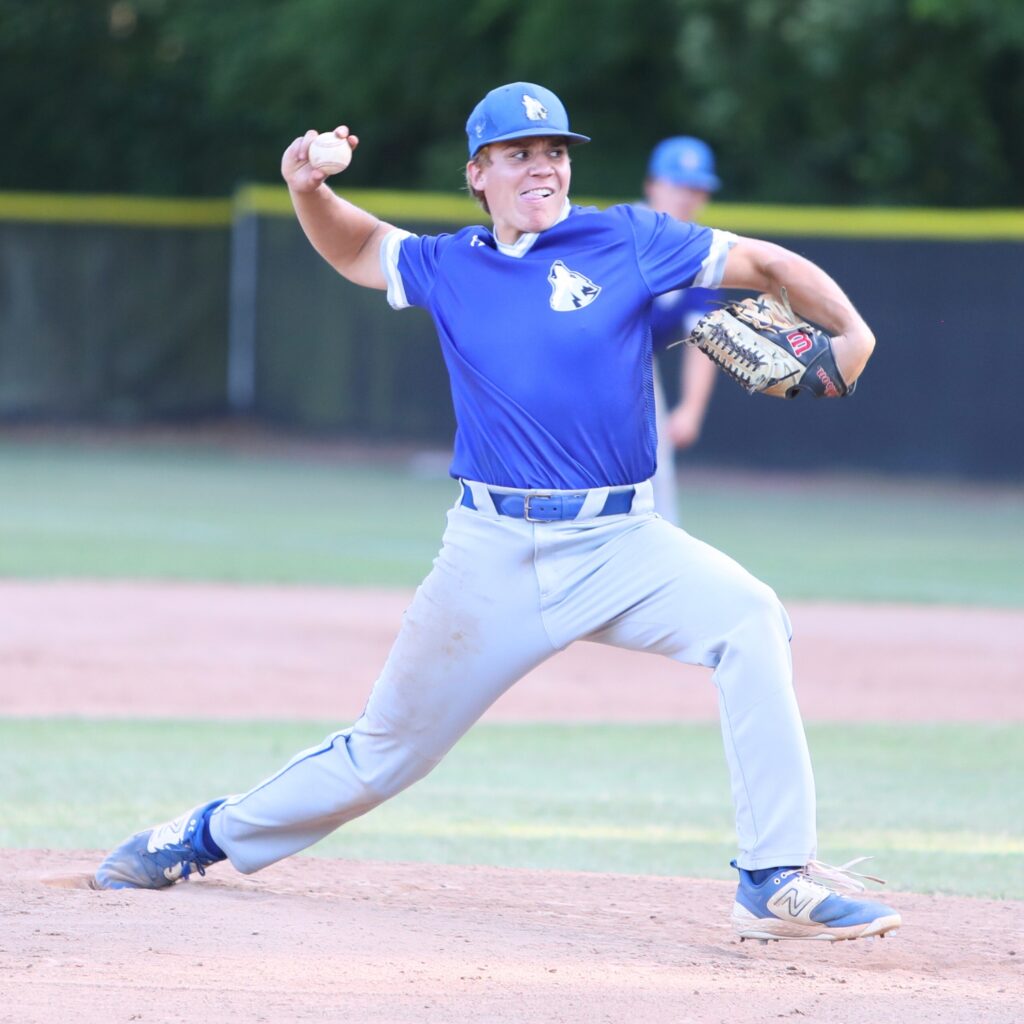 St. Francis Catholic's Liam Green closed the game on the mound against Oak Hall in game three of the 1A Region 2 Quarterfinals. Photo by C.J. Gish