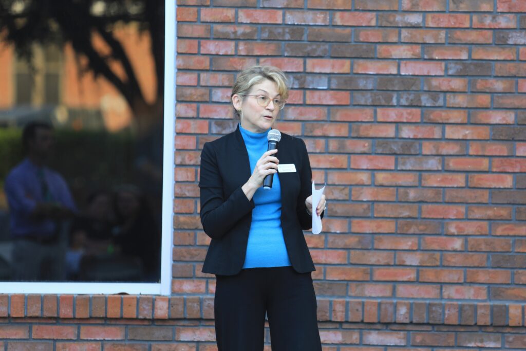 Barzella Papa, president of the Community Foundation of North Central Florida, spoke about her work to create a local fund to support Mainstreet's journalism, including an upcoming Report For America position.