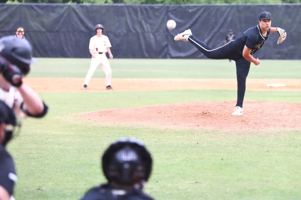 Buchholz pitcher JJ Gardner started on the mound against Tate (Cantonment) in game two of the 6A-Region 1 Semifinals. Photo by C.J. Gish