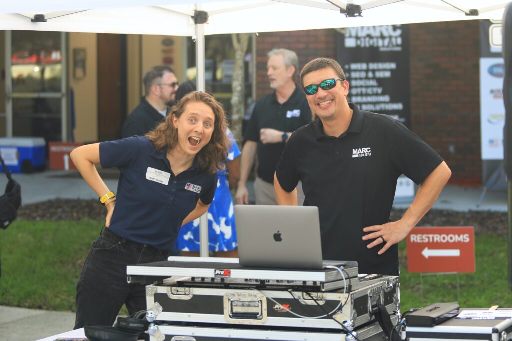 DJ Vinny Foo and Lillian Hamman lock down the music during Mainstreet's 5th anniversary celebration. Photo by Seth Johnson