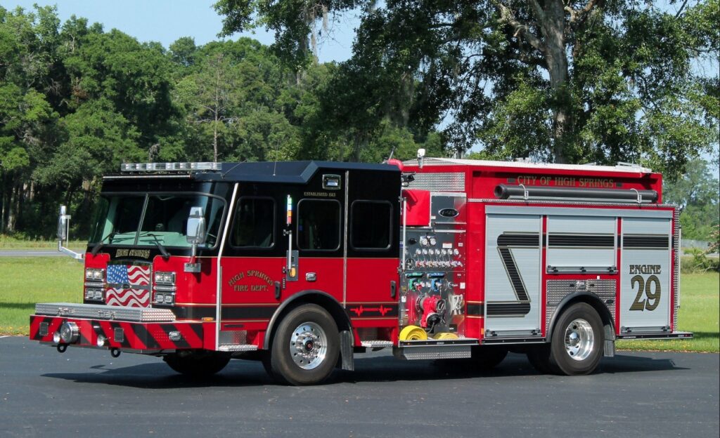 Engine 29 is High Springs Fire Department's primary response unit for structural fires and vehicle accidents. Courtesy High Springs Fire Department