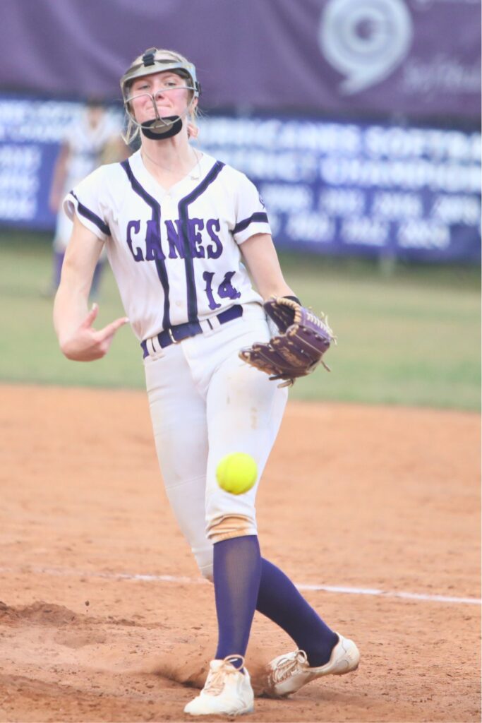 Gainesville pitcher Leanna Bourdage finished in the circle in a 3-0 win over Belleview in the 5A Region 2 Quarterfinals.