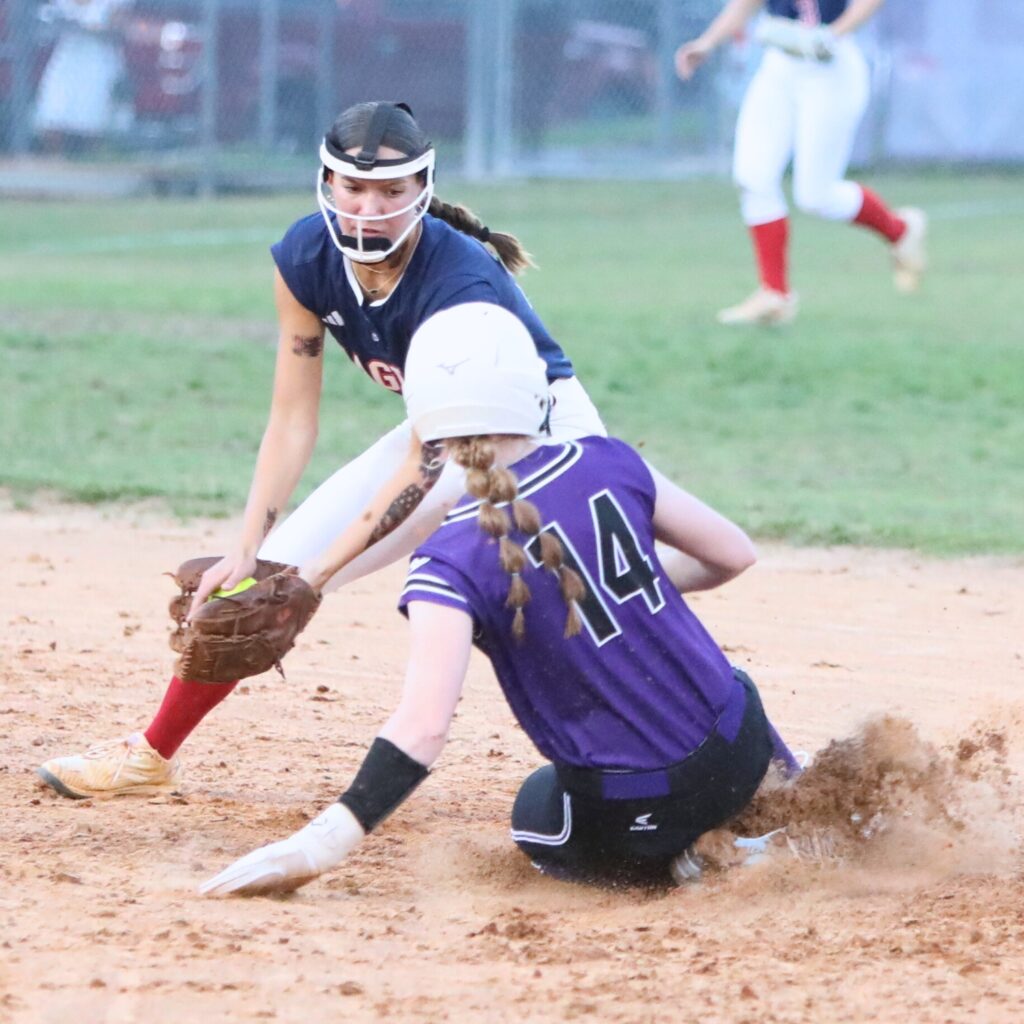 Gainesville's Leanna Bourdage with a sixth-inning steal against Springstead (Spring Hill) in the 5A Region 2 Semifinals. Photo by C.J. Gish