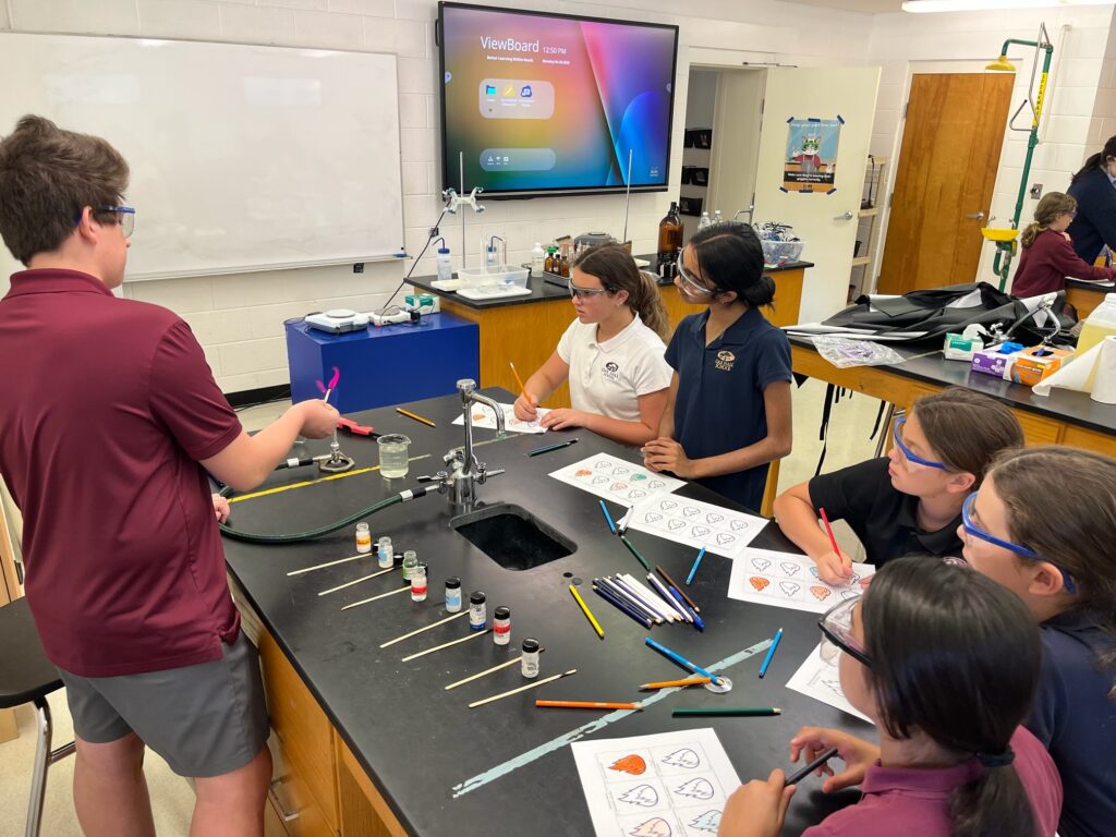 Oak Hall students competed across several events including a lab activity