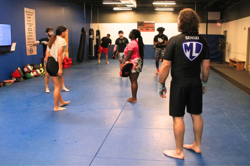 Sensei Jason Dodd teaches martial arts class at Mat Life. Photo by Lillian Hamman