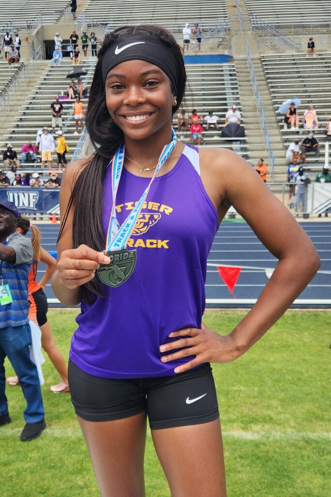 Union County's Amia Bethea finished fourth in the 100-meter dash and seventh in the 200 at the Class 2A Track and Field State Championships on Friday. Photo by Ricky Quintana