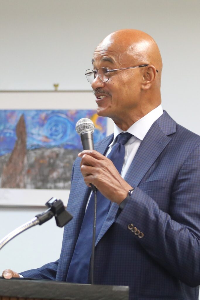 Alachua County Commissioner Chuck Chestnut IV speaks during a joint meeting with Archer in March 2025.