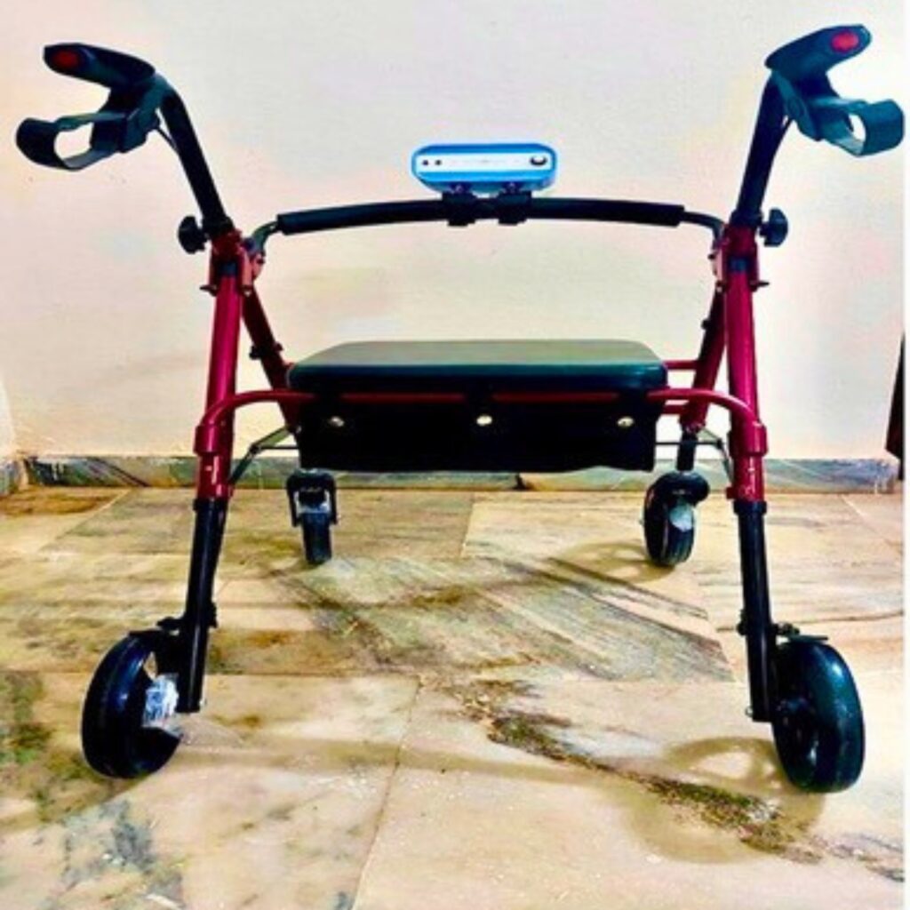 A Fallgard™ device mounted on a walker. Courtesy of Fallgard