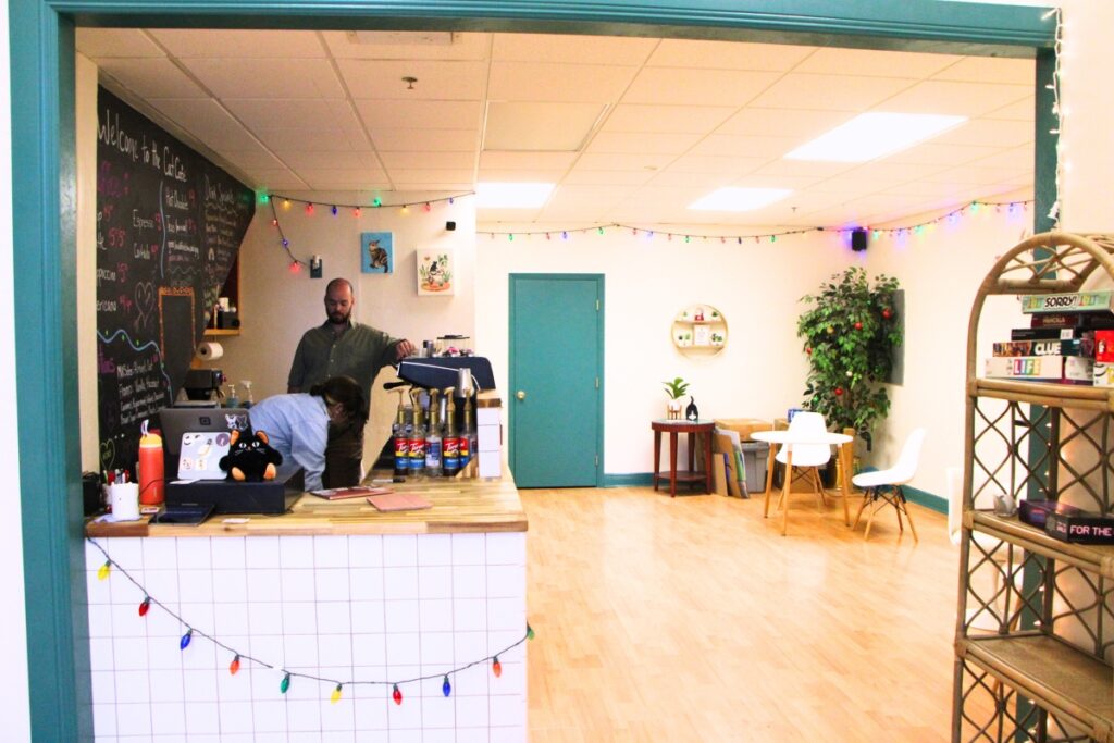 Cafe workers prepare drinks for customers. Photo by Lillian Hamman