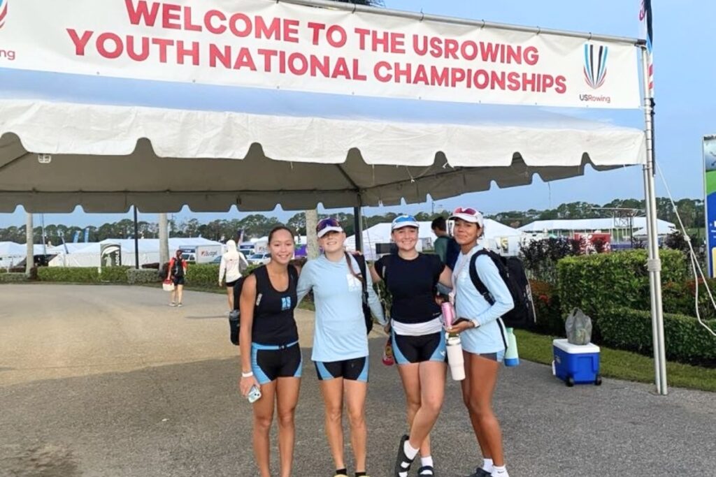 GAR's Womens U17 Quad secures a top-22 national ranking at nationals. Courtesy of Gainesville Area Rowing