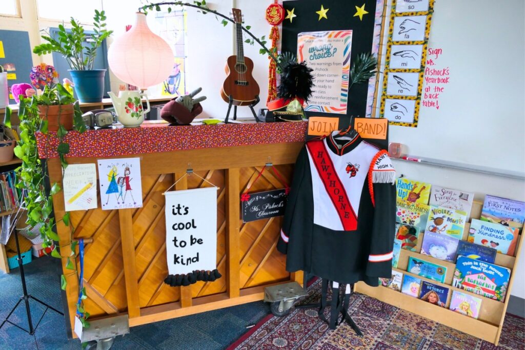 A Hawthorne marching band uniform is ready for marchers to use in Hawthorne's new band program. Courtesy of ACPS