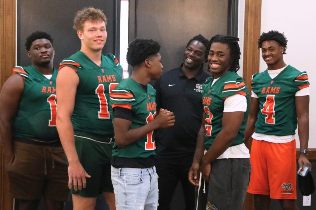 Eastside players at the North Central Florida High School Football Media Day on Thursday. Photo by C.J. Gish