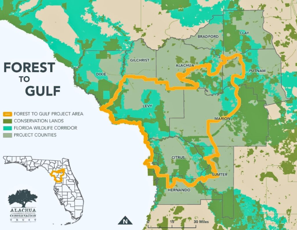 Forest to Gulf project area map. Courtesy of ACT