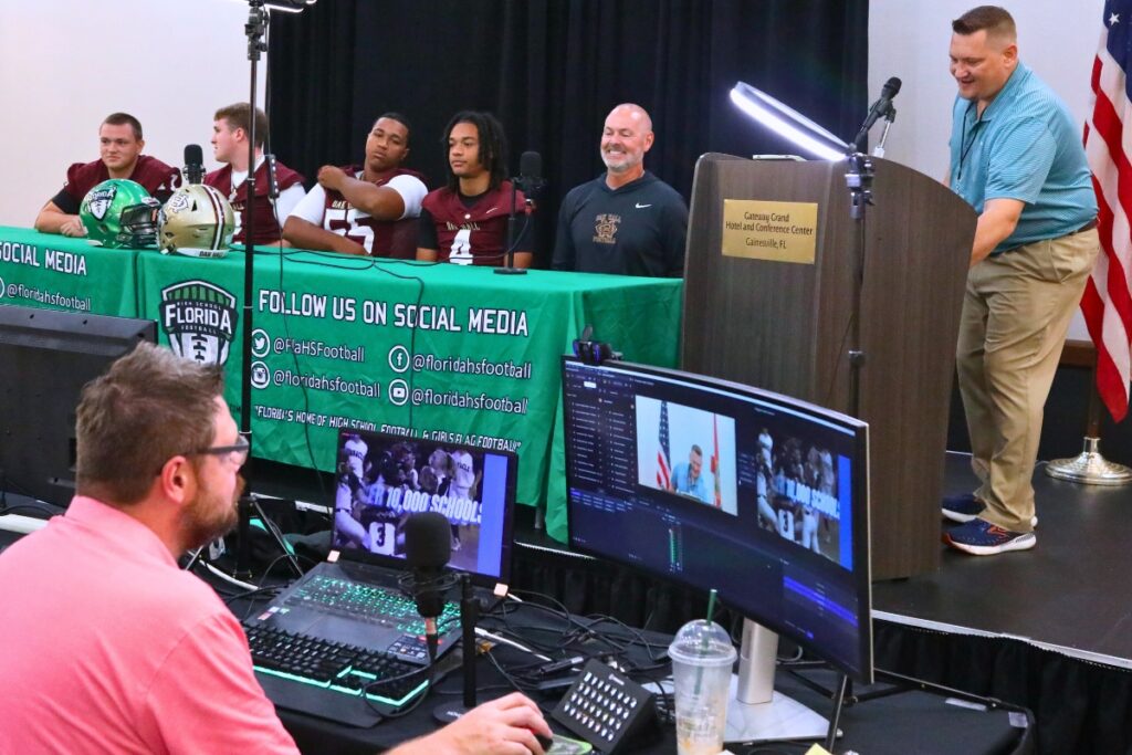 Oak Hall School at the North Central Florida High School Football Media Day on Thursday. Photo by C.J. Gish