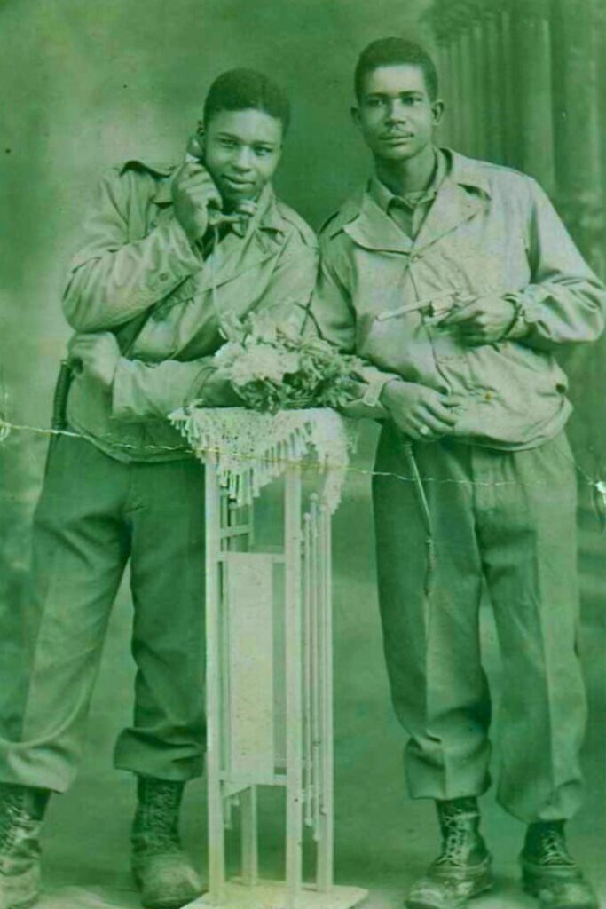 Orian (right) and Alfred Lumpkins. Orian was the son of Ellen Lumpkins, daughter of Maggie Lumpkins.. Courtesy of Tatanya Peterson