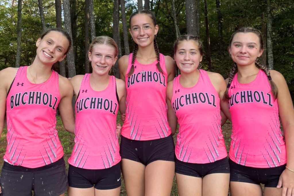 The Buchholz girls team finished second at the 2024 FHSAA Cross Country State Championships. Courtesy of Eleanor Whisler