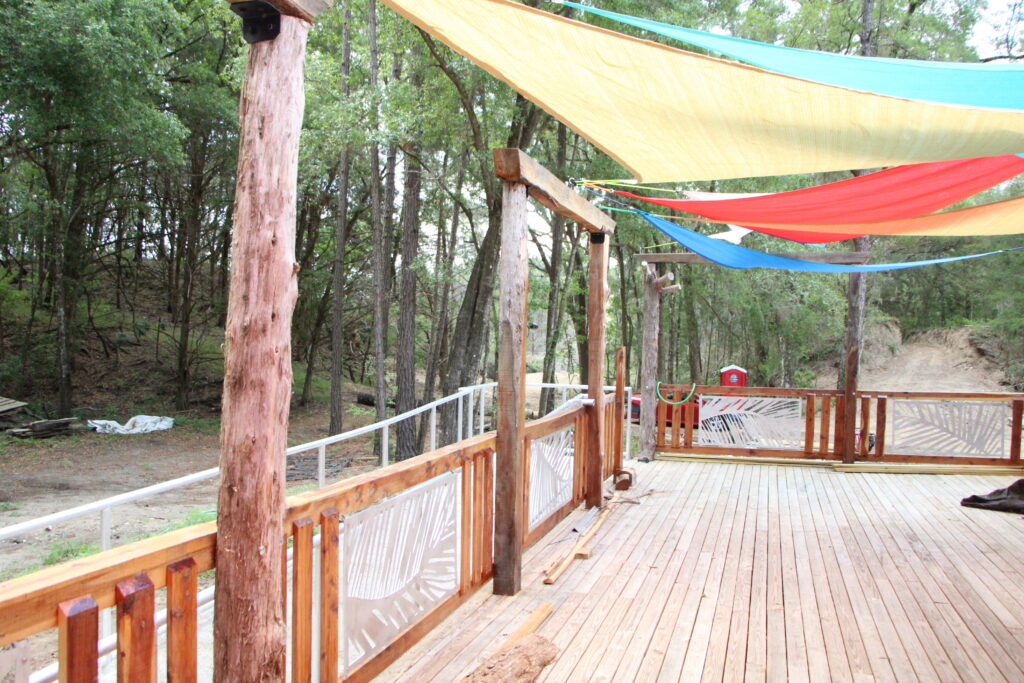 Zip! at Haile Quarry's welcome center built from wood at the quarry. Photo by Lillian Hamman