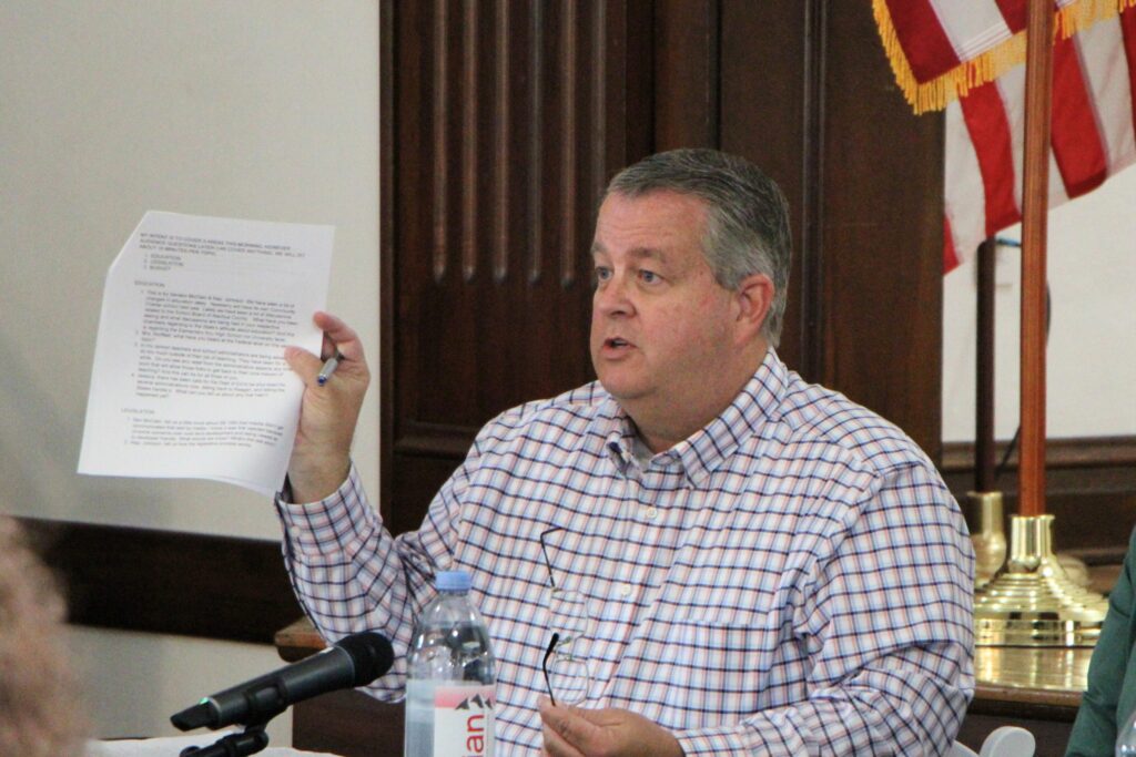 Newberry Mayor Tim Marden organized the town hall with a focus on education, budgets and upcoming legislation. 