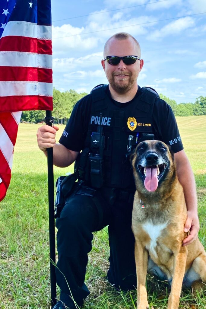 Alachua Police Department Sgt. Justin Horn with K-9 Thor. Courtesy of Justin Horn