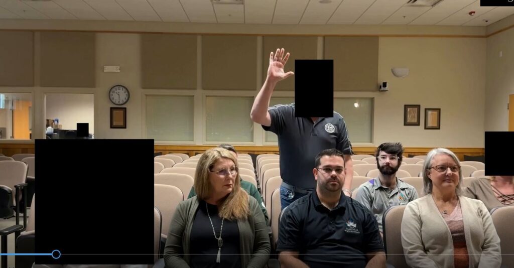 City of Alachua staff are redacted from 2024 Christmas party video. Courtesy of city of Alachua