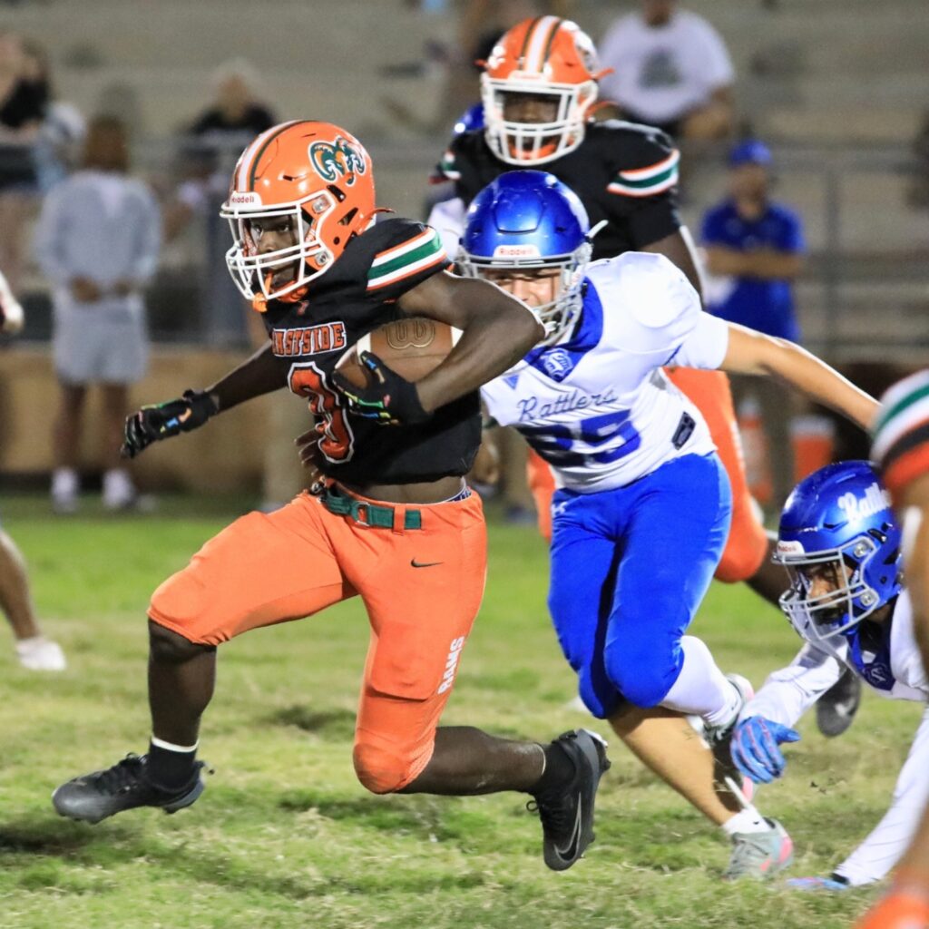 Eastside's Javaris Gardner with a run against Belleview. Photo by Seth Johnson