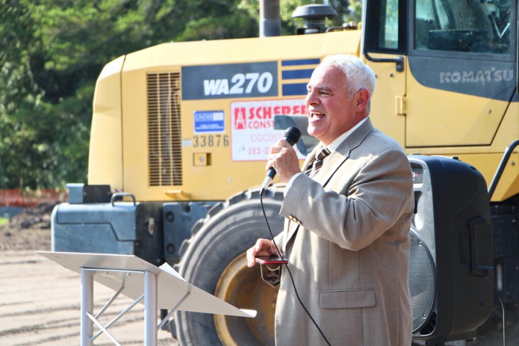 Peter Khoury, of the Khoury Family who will name the new center, speaks to Dance Alive's mission at the groundbreaking. Photo by Lillian Hamman