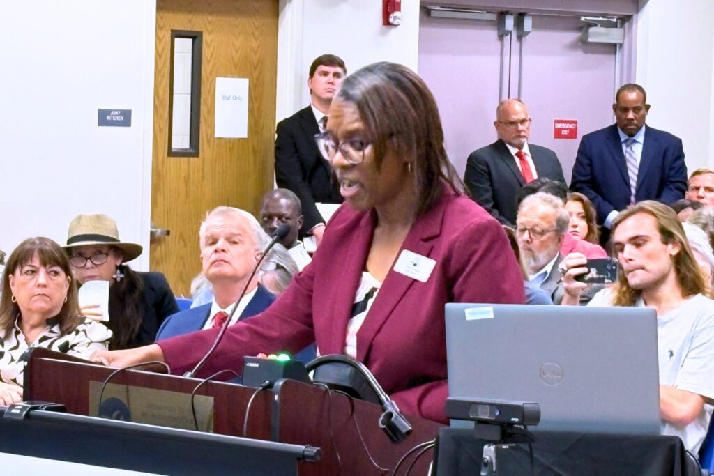 School Board of Alachua County member Tina Certain speaks at the State Board of Education meeting on Wednesday. Photo by Gary Nelson