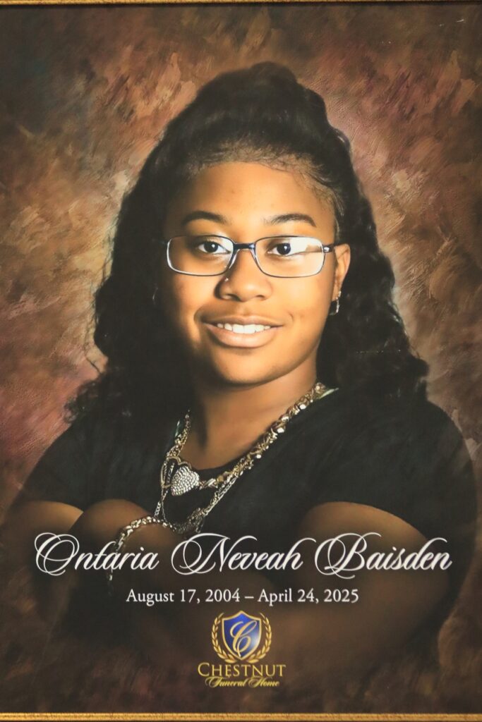 Ontaria Baisden, 20, died in April 2025 after being shot by a stray bullet while attending an Easter event.