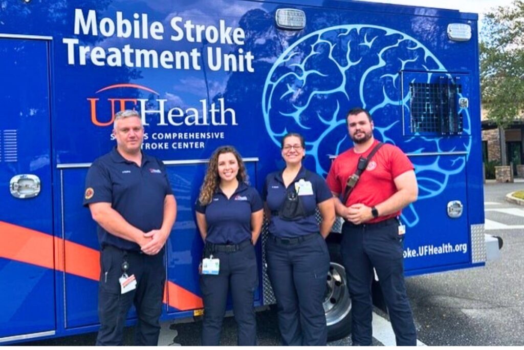 A team that operates the UF Health Mobile Stroke Treatment Unit was on hand at the Alachua County Senior Center event on Sept. 24. Photo by Ronnie Lovler