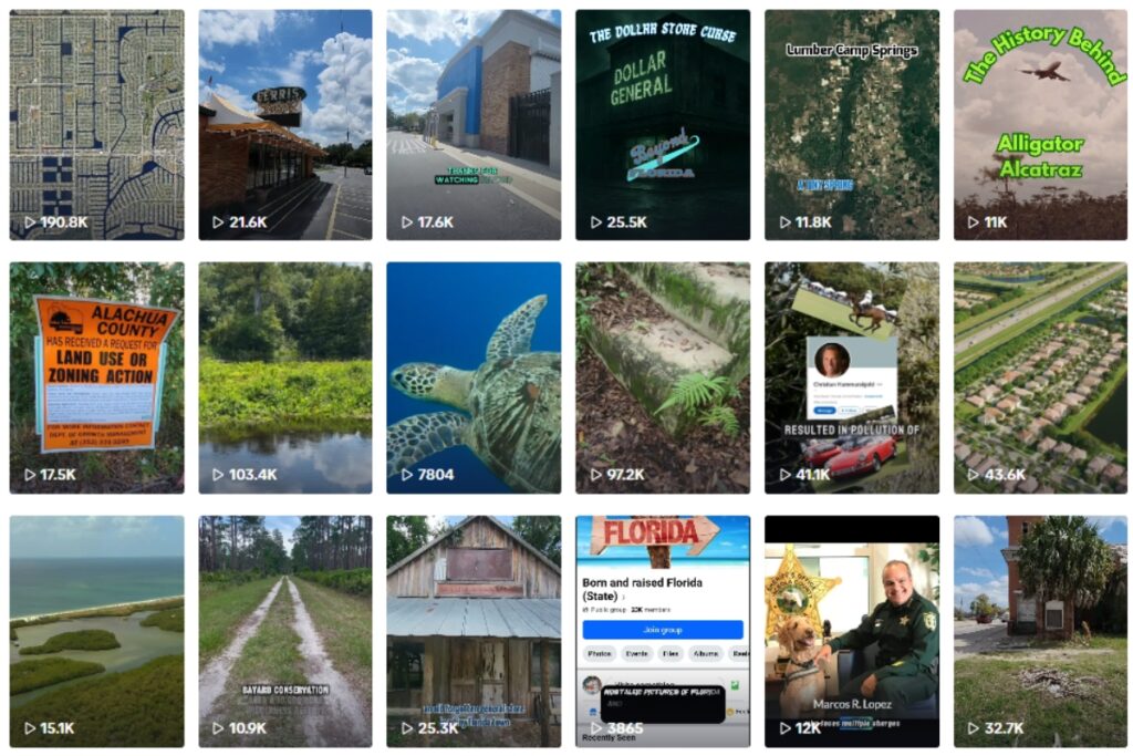 Beyond Florida has the largest following on TikTok, where Sam Johnson has shared hundreds of videos.