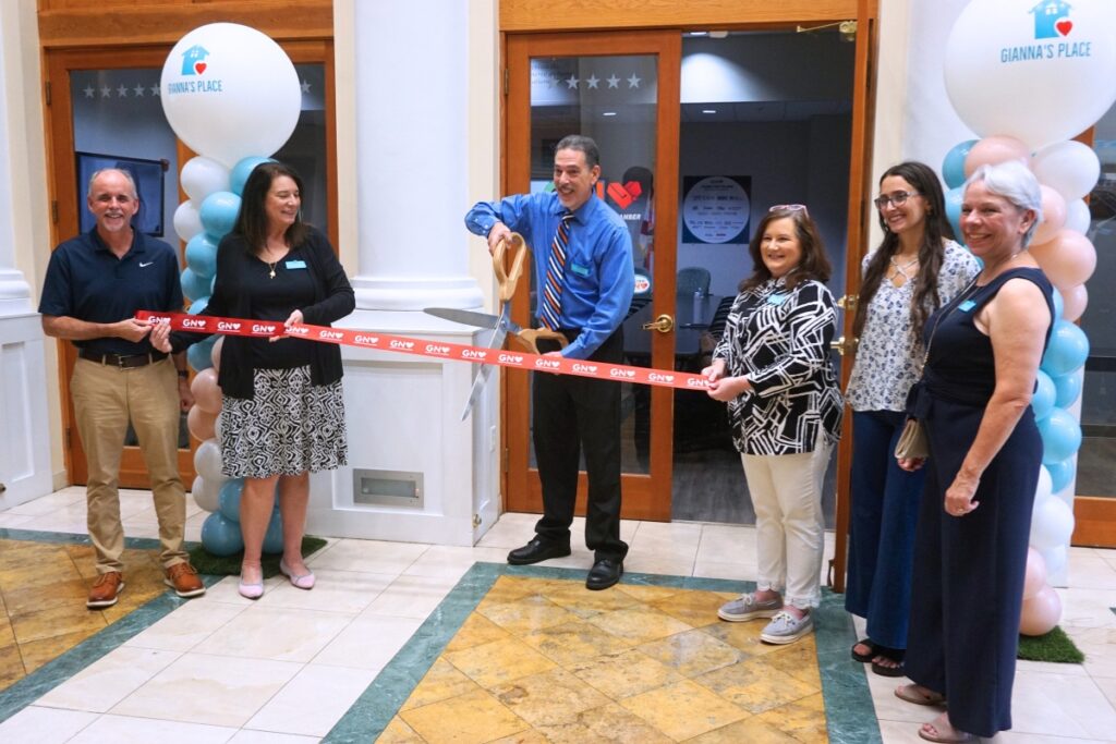 Gianna's Place Board Chair and co-founder Chris Montrowl during a ribbon-cutting ceremony at the Greater Gainesville Chamber of Commerce. Photo by Kirstin Rabin
