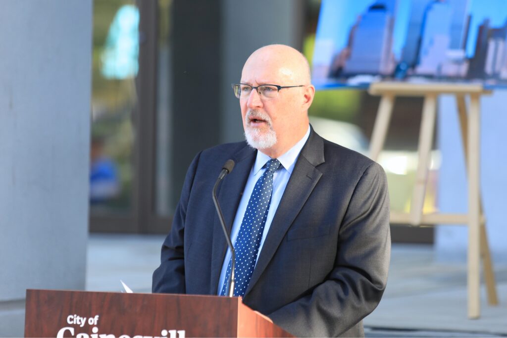 Mayor Harvey Ward speaks at the city's ceremony. Photo by Seth Johnson