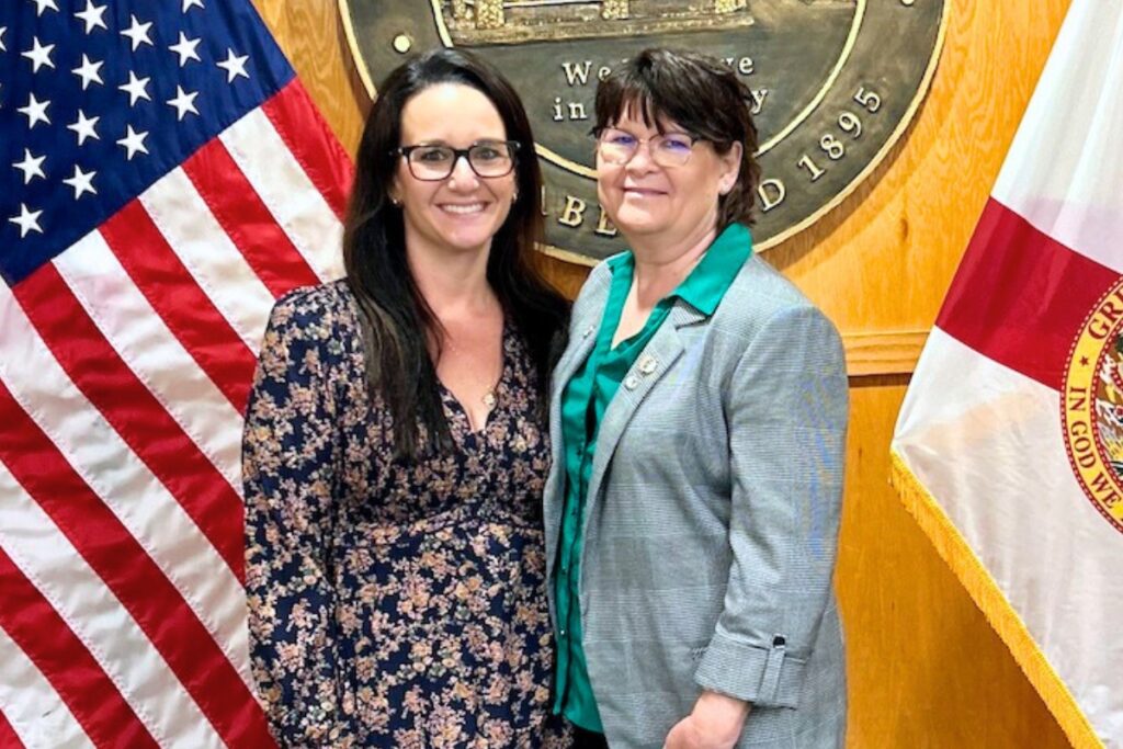 Randa Paul (left) officially took over as Newberry City Clerk following the retirement of Judy Rice (right), who worked in the position for 35 years. Courtesy of Newberry