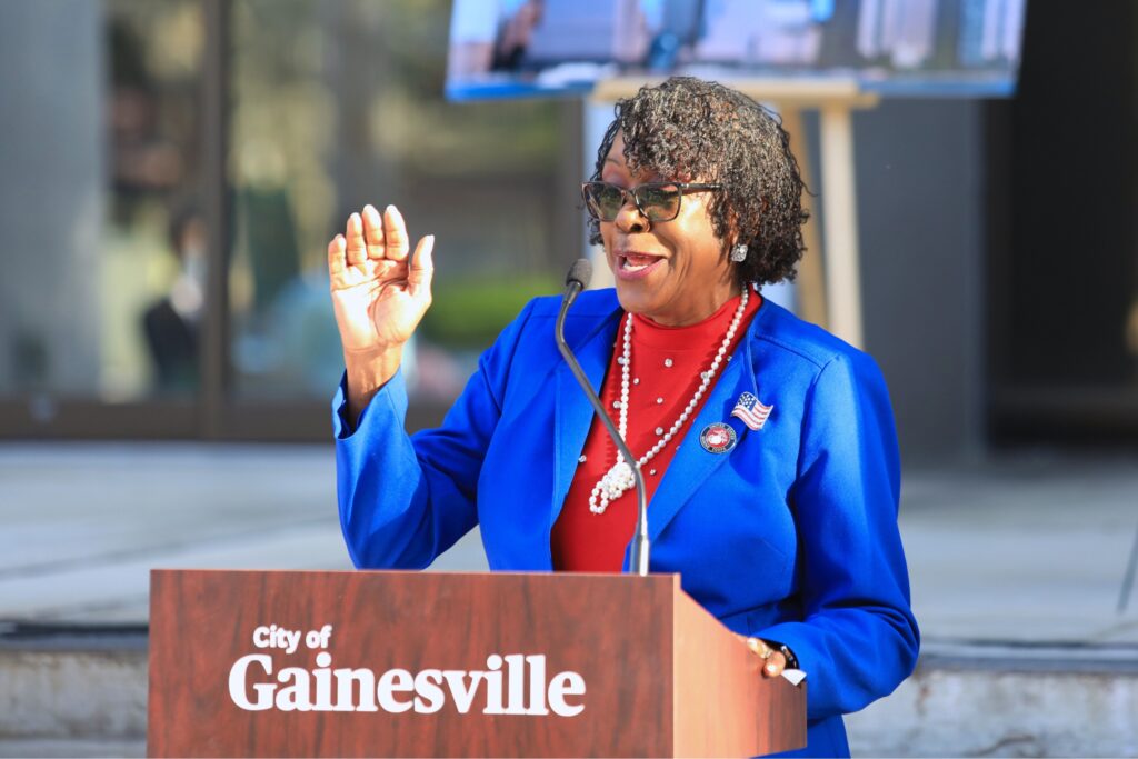 Retired Sgt. Maj. Patricia McCullough said she believes America's strength will continue in the next generation. Photo by Seth Johnson