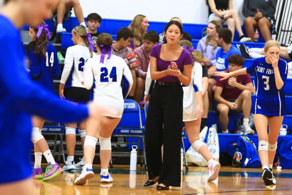 Saint Francis Catholic Academy first-year coach Breona Fung and the Wolves volleyball team will be on The Prep Zone sports show at 6 p.m. on Wednesday. Photo by C.J. Gish