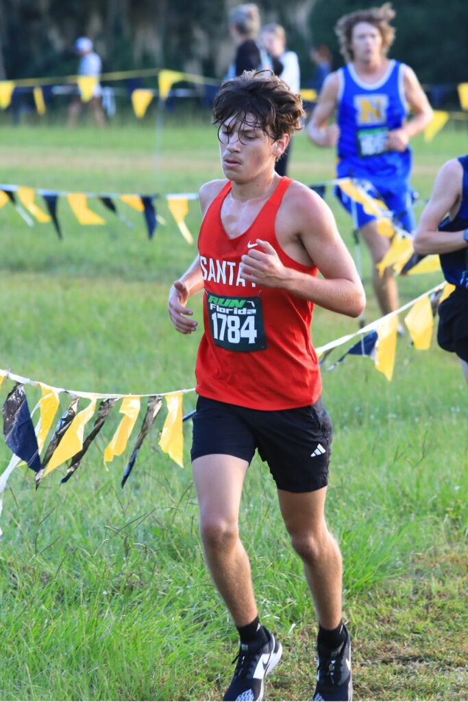 Santa Fe sophomore Christian Fletcher led the way for the Raiders and finished 60th overall. Photo by Seth Johnson