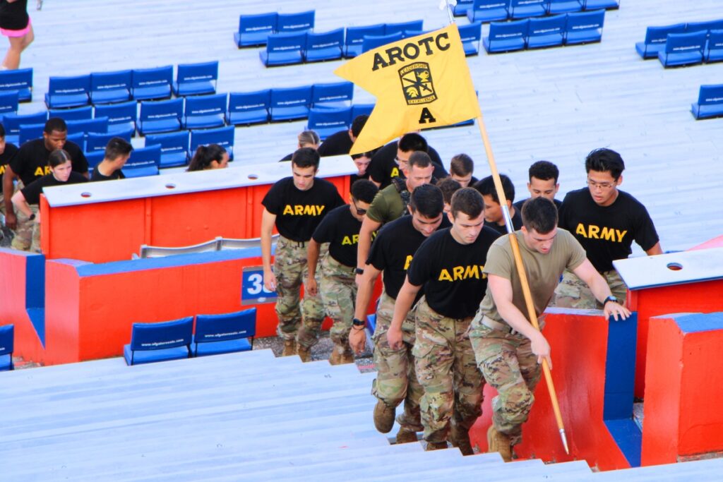 UF's ROTC climb 14 flights of stairs at Ben Hill Griffin Stadium for the annual 911 stair climb.