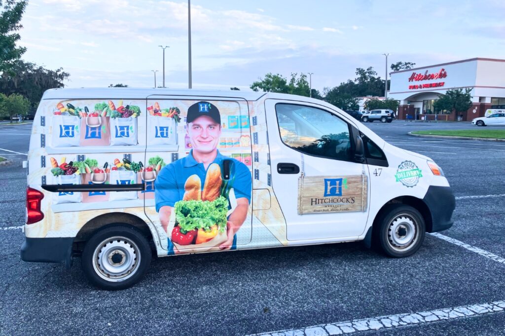 A Hitchcock's Markets delivery vehicle at the grocer's headquarters in Alachua. Photo by Lillian Hamman