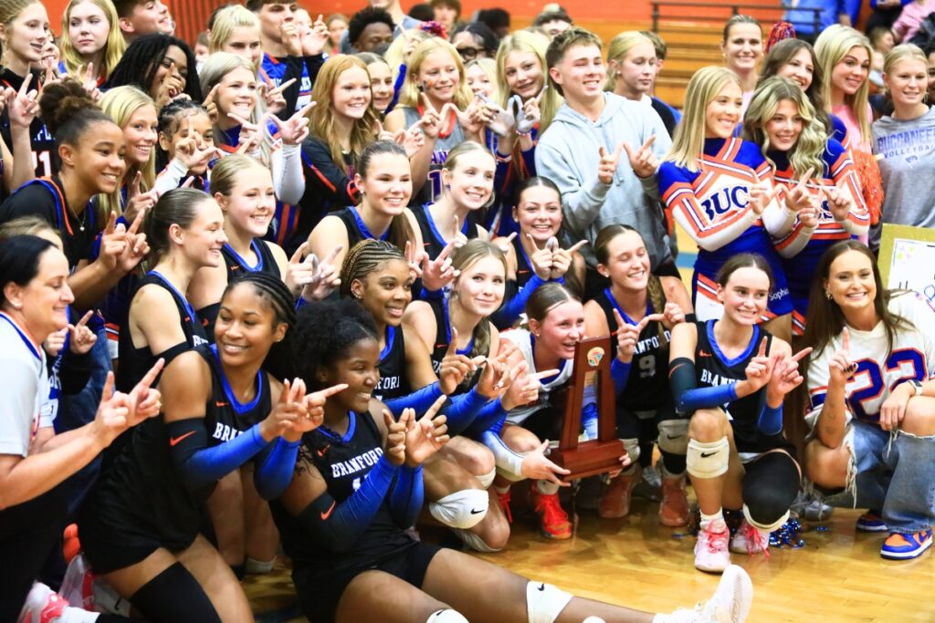 Branford with the Rural Region 3 championship trophy after defeating Union County on Tuesday. Photo by C.J. Gish 1