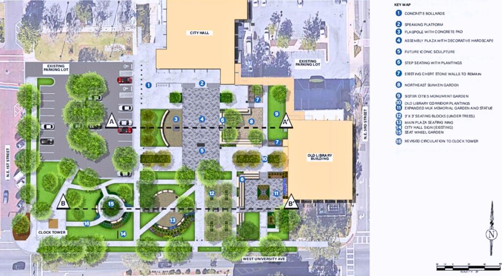 Gainesville City Hall Plaza renovations 10-9-25